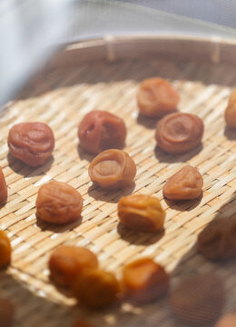Umeboshi drying in the sun