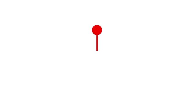 Red Callout Label Box Animation with Circular Marker, Minimalist Outline Motion Graphic on White Background
