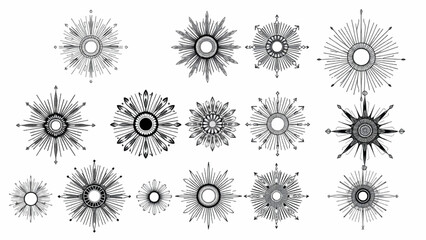Obraz premium Black Ink Blot and Splash Vector Collection with Floral, Snowflake, Christmas and Winter Ornaments for Seamless Pattern, Wallpaper and Decorative Design