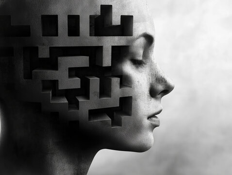 Fragmented Identity Mind Maze Mental Concept