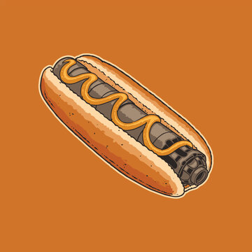 DESIGN HOT DOG WITH A SILENCER FILLING
