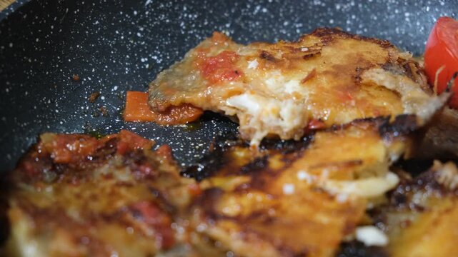 Tempting pieces of sole Meuni&egrave;re, flatfish, Dover Sole with vegetables are sizzling in the pan,  filling the kitchen with warm, aromatic scents. A Mediterranean dinner is coming together.