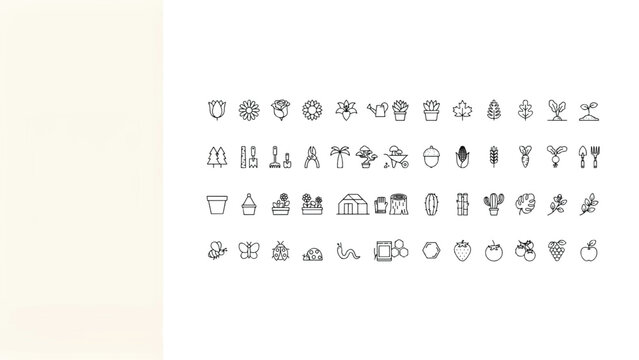 Set of miscellaneous flat line icons for web and app design with outline design