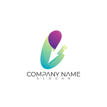 B logo, letter B logo and arrow design vector, ed colorful design