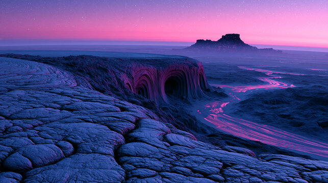 Mysterious Alien Planet With Futuristic Structures and Otherworldly Landscapes