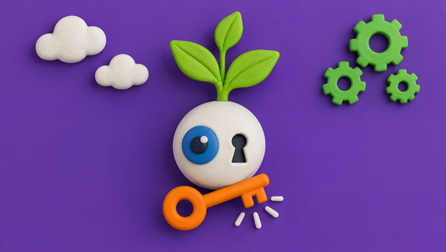 Creative Growth and Innovation Keyhole Concept 3D Illustration