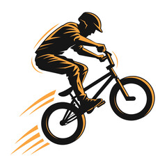 Fototapeta premium Extreme Bmx Rider Stunt Illustration