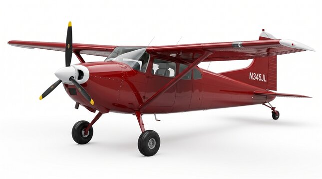 aircraft aviation plane monoplane cessna flight fly transportation vehicle machine engine spinner blades nose cockpit windows windshield fuselage wings high wing struts tail