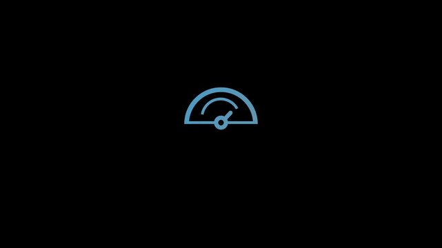 Animated speedometer gauge icon for digital user interface