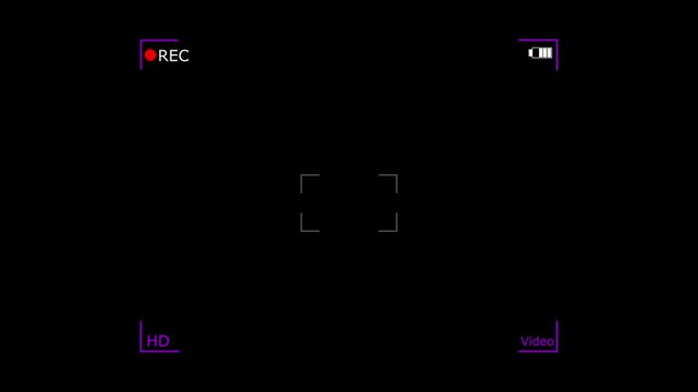 Digital camera recording interface overlay with rec indicator and hd display