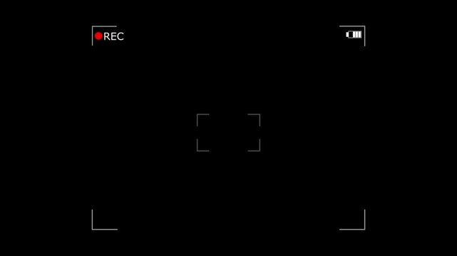 Digital camera recording interface overlay with rec indicator and viewfinder frame