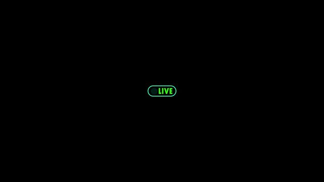 Green live broadcast indicator icon for digital streaming interfaces