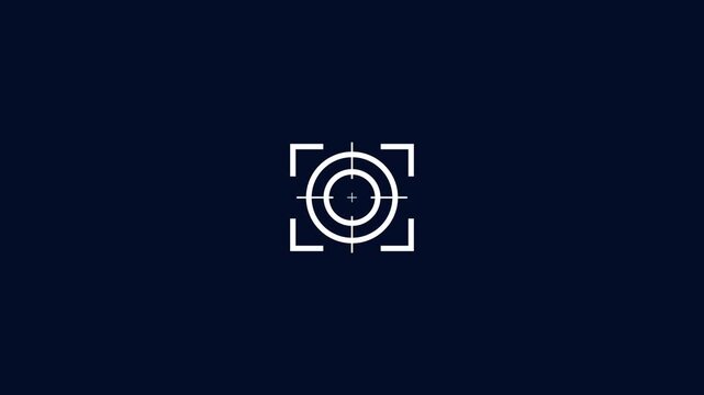 Animated digital target crosshair overlay for futuristic ui