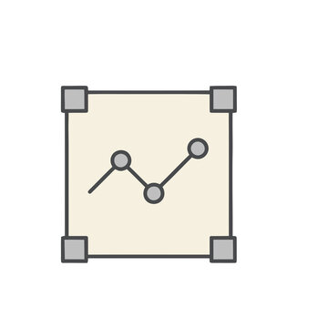 Line graph icon with corner markers