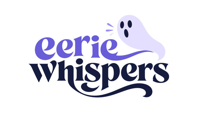 Ghost Logo Whisper Eerie Spirits Illustration.