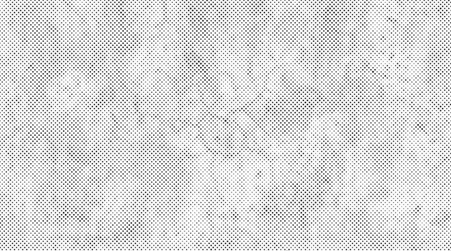 Black and white halftone texture with distressed grunge pattern, grainy dot overlay effect on a light background, for projects