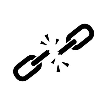 icon silhouette broken chain vector illustration