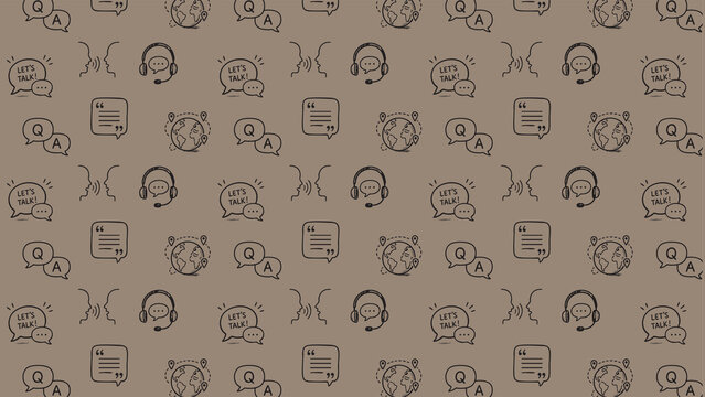 Communication doodle vector pattern design