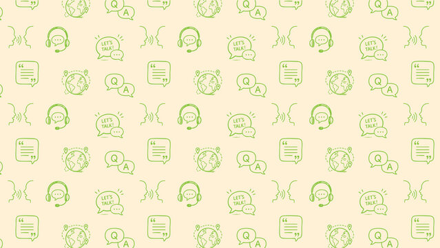 Communication doodle vector pattern design