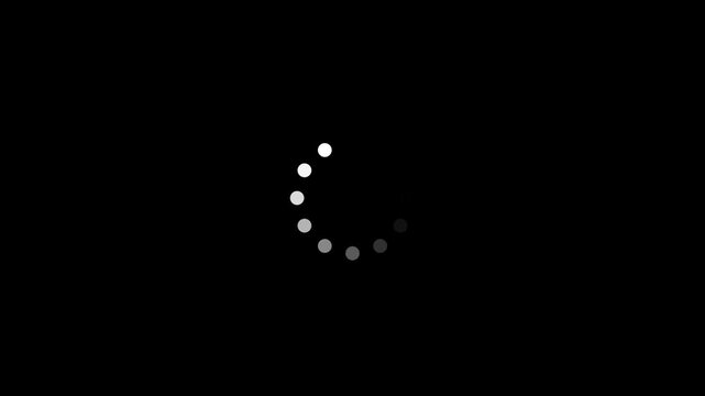 Circular pattern rotates clockwise across a black background