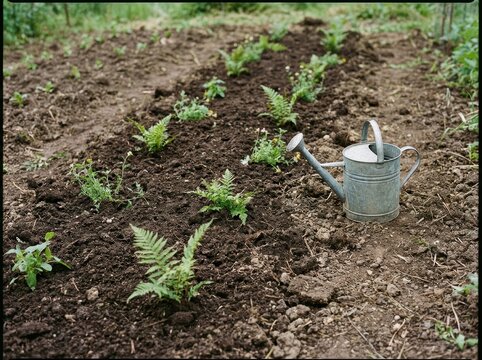 Hands Planting Young Green Seedlings In Fertile Garden Soil, Symbolizing Growth And New Beginnings