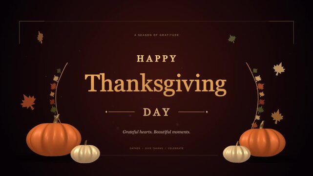 HAPPY THANKSGIVING DAY - 4K Animation