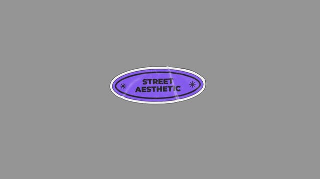 Purple Street Aesthetic Sticker Rotating on Transparent Background