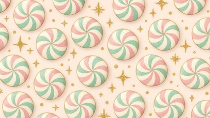 Fototapeta premium Whimsical candy-inspired starry pattern