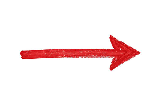 Hand painted red arrow pointing right