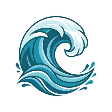 Large ocean wave crashing water surface blue aqua white foam sea tropical storm power