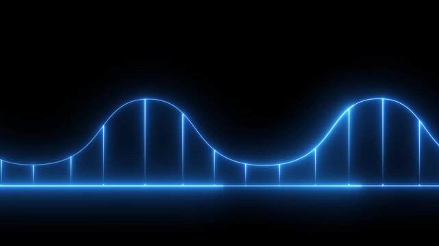 abstract background blue futuristic of Technology adoption life cycle model . neon line animated data transfer .
