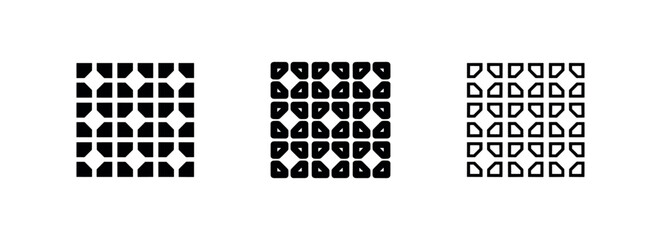 Fototapeta premium Video Playlist Icon with Grid of Play Buttons for Content Library or Gallery