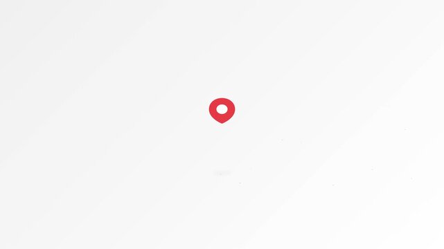 Red map pin icon isolated on white background, concept of location tracking and navigation