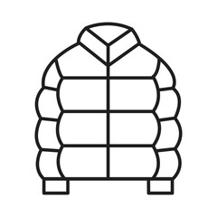 Winter Puffer Jacket Quilted Down Coat Apparel Outline Line Art Vector Icon © MD. SAKIB MONDOL