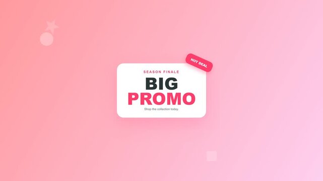 Pink seasonal big promotion banner background with text card and hot deal tag for marketing sales