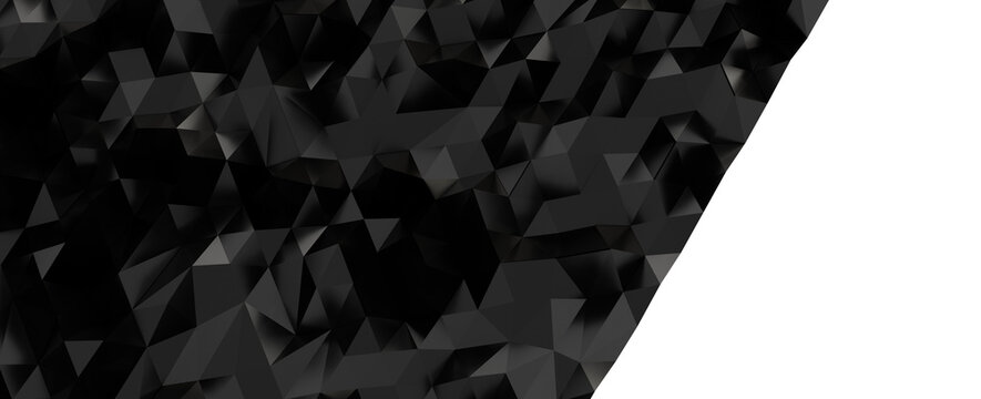 Modern dark gray low poly background with abstract geometric triangles and copy space.