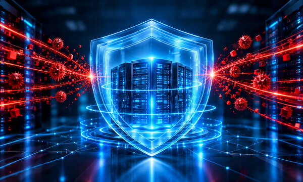 Cyber Attack Protection - Digital Cybersecurity Threat Defense Concept