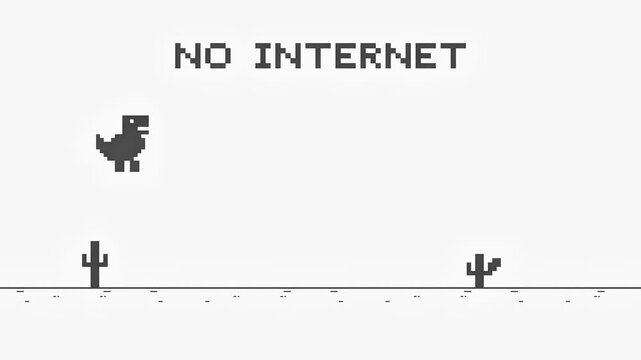 Pixel Art Dinosaur Runner Game Animation