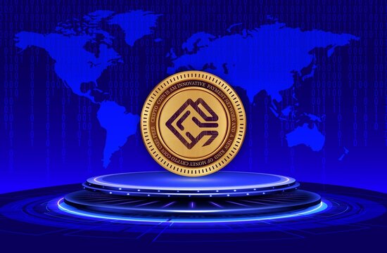 cycle-cyc virtual currency image in the digital background. 3d illustrations.
