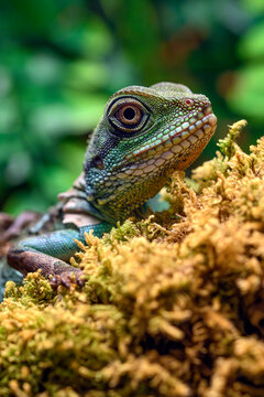 Portrait of Chinese water dragon (juvenile) - Physignathus cocincinus