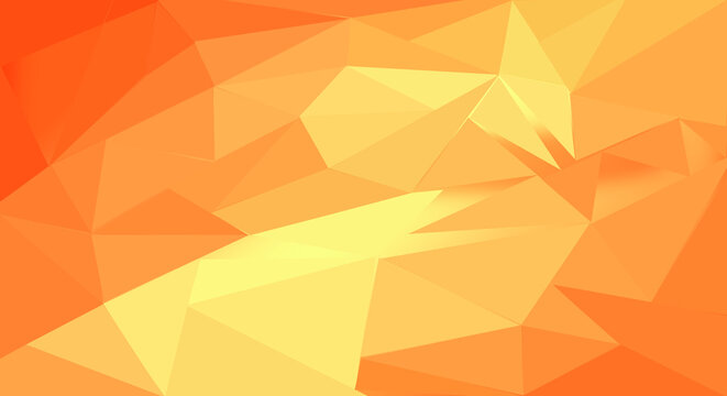 Abstract Orange Low Poly Geometric Background Design With Warm Gradient Polygonal Facets
