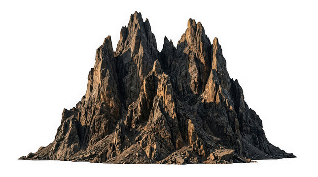 Jagged mountain peak isolated on transparent background
