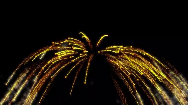 Beautiful sparkling firework bloom on a clean alpha background capturing elegant blast spark particles for luxury events happy new year celebrations and premium corporate galas,