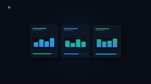 Modern futuristic data visualization with glowing bar charts