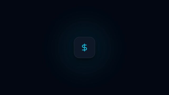 Modern dollar sign icon on dark blue gradient background