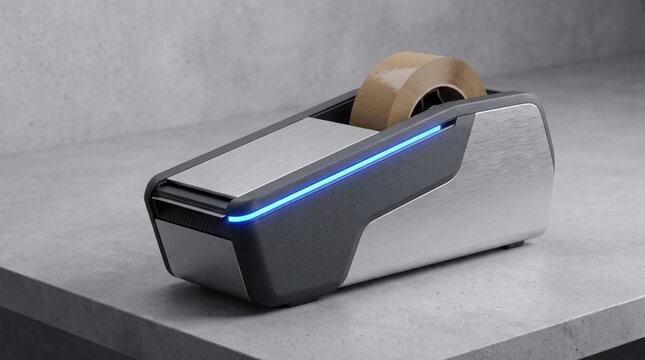 Modern Packaging Tape Dispenser With Blue Status Light