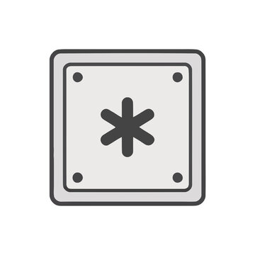 Asterisk symbol icon isolated on transparent background