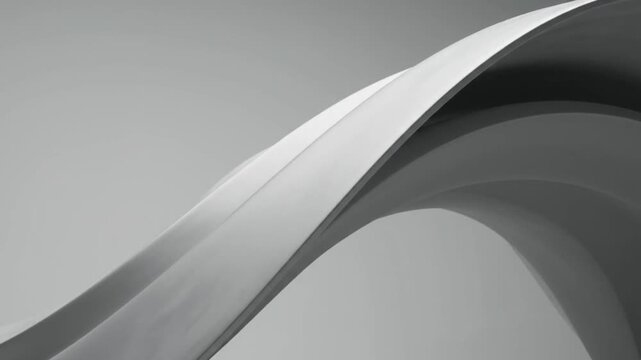 abstract white infinity loop wave sculpture smooth modern architecture animation background