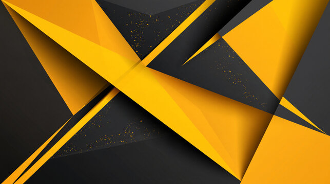 Abstract geometric background featuring sharp yellow and black overlapping triangles with subtle grit texture. Perfect for modern tech branding and corporate design projects.