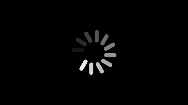 Circular loading spinner icon indicating data processing on a white background 4k video.